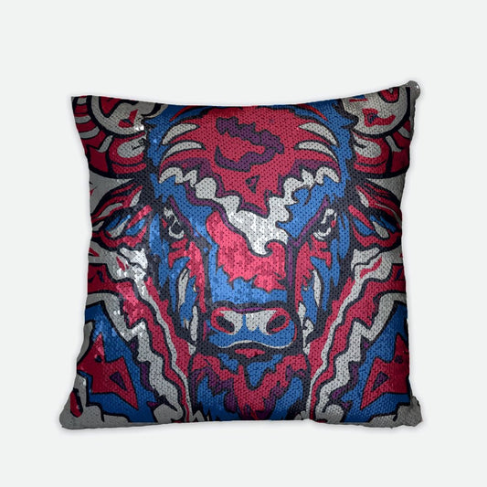 Buffalo Sequin Reversible Pillow Case - Leveled Up Labels