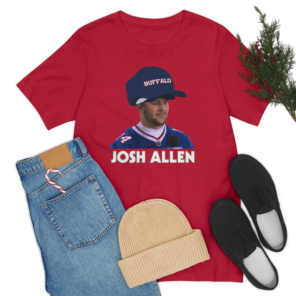 Josh Allen Big Hat T - Shirt - Leveled Up Labels