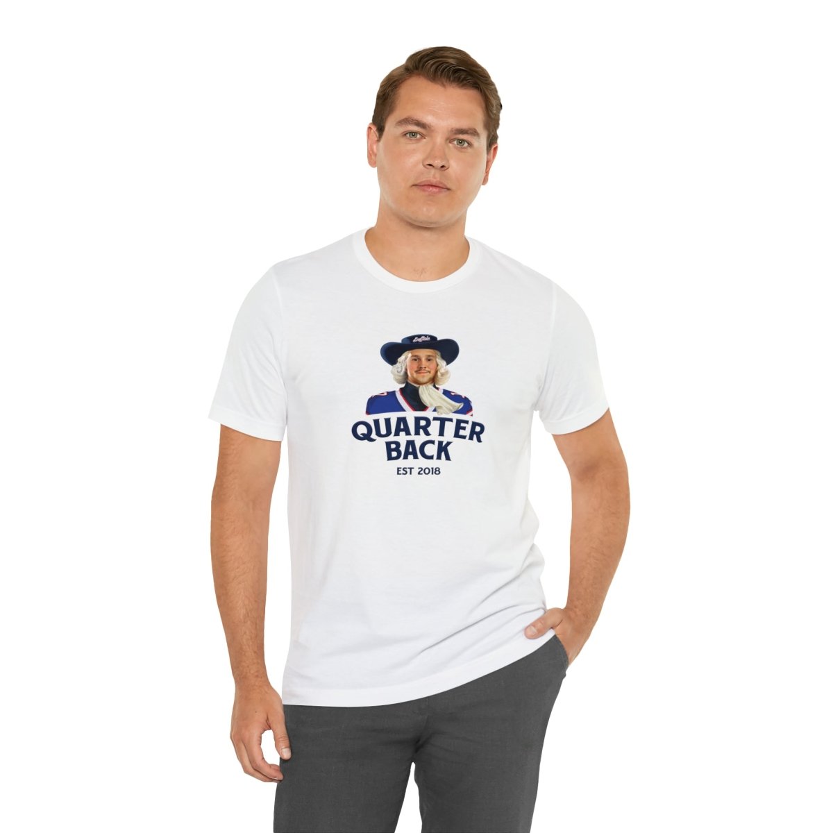 Josh Allen Quarterback "Quaker" Parody T - Shirt - Leveled Up Labels