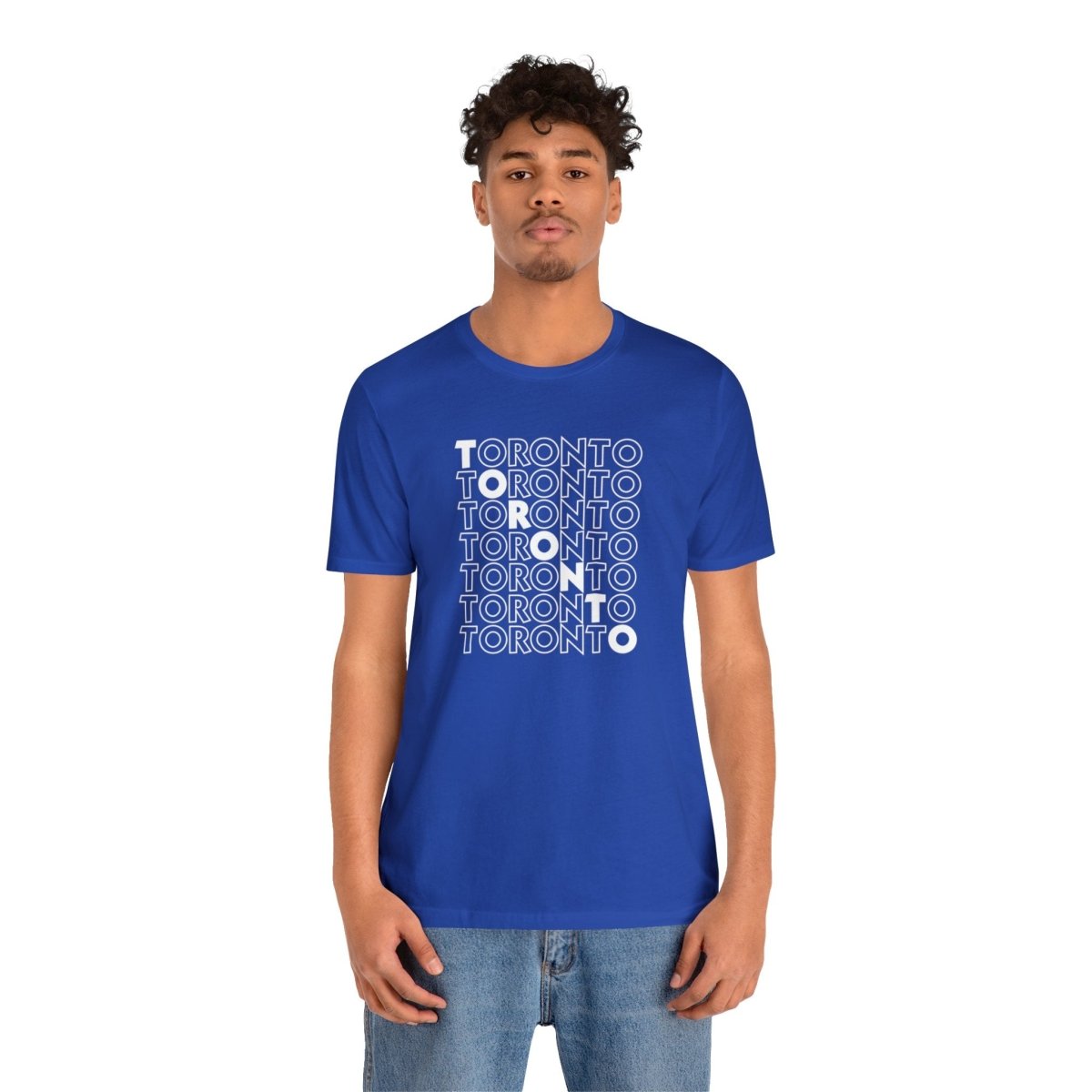 Toronto Blue and White Stack T - Shirt - Leveled Up Labels