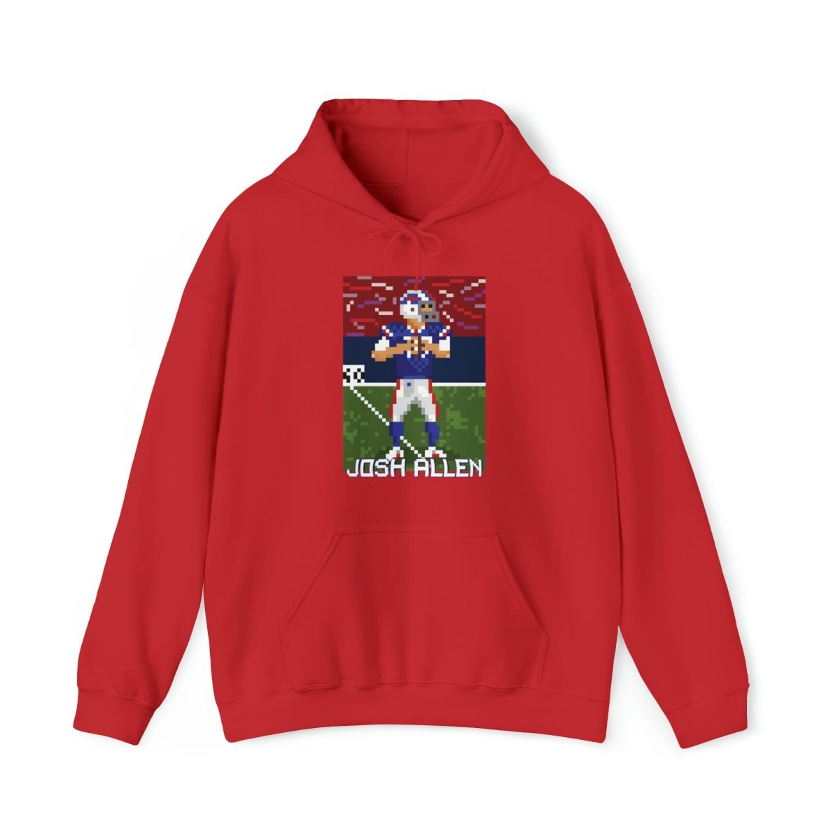 Unisex Josh Allen Pixel Art Hoodie - Leveled Up Labels