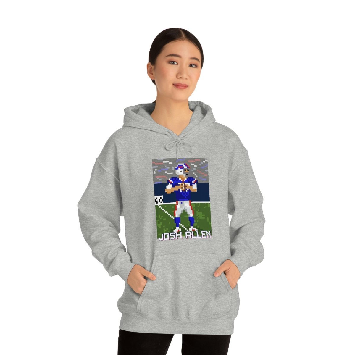 Unisex Josh Allen Pixel Art Hoodie - Leveled Up Labels