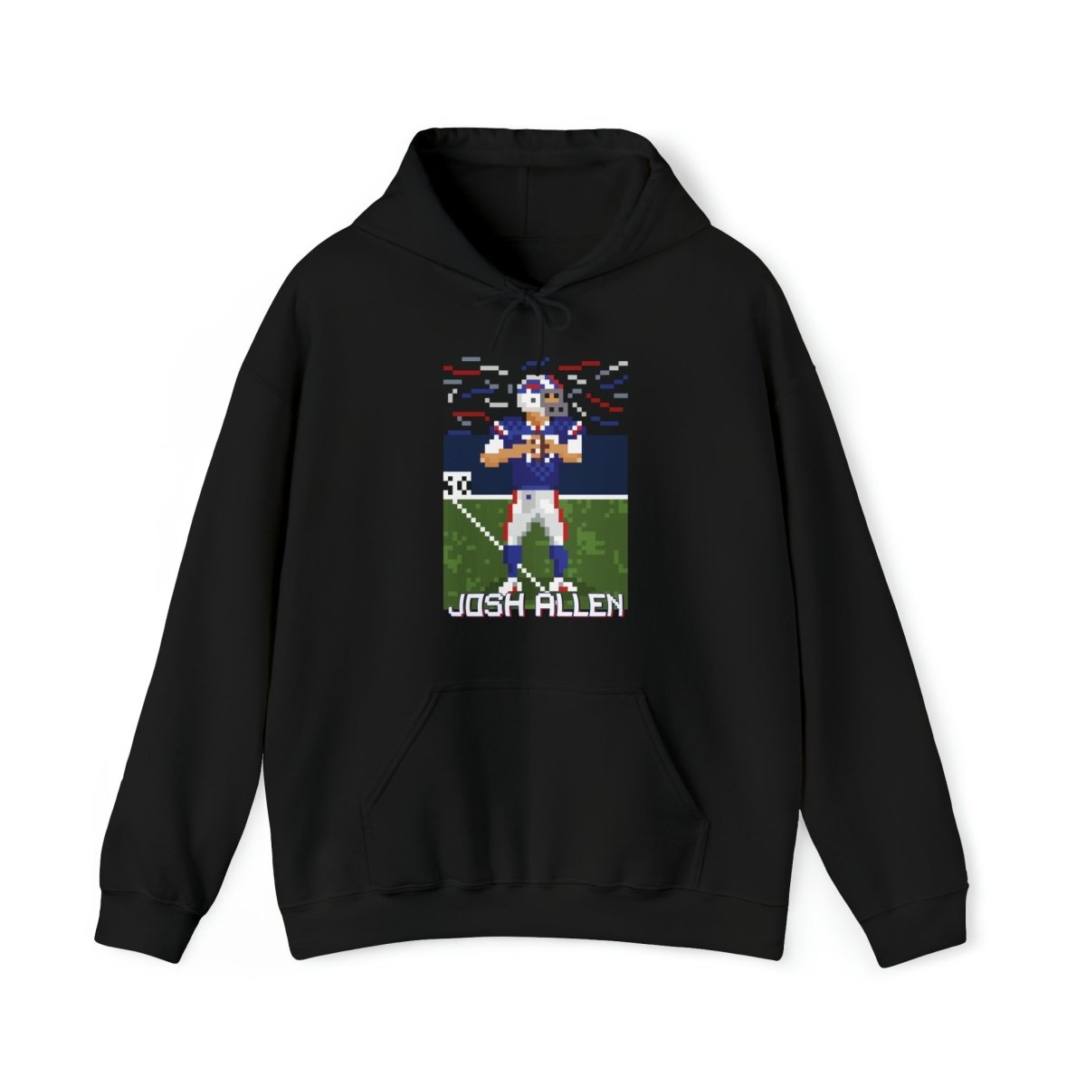 Unisex Josh Allen Pixel Art Hoodie - Leveled Up Labels