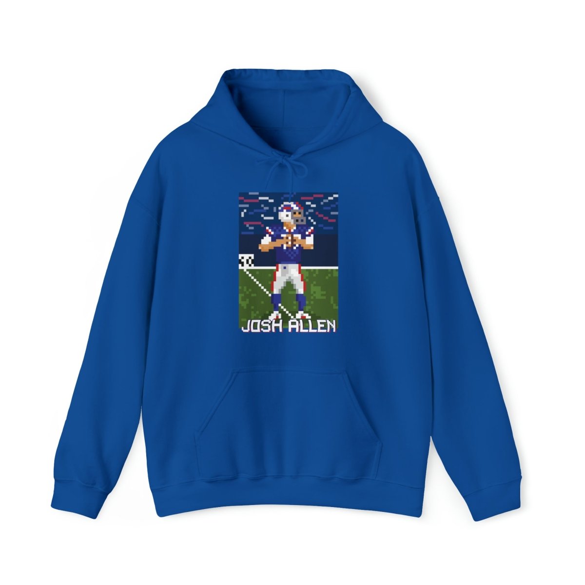 Unisex Josh Allen Pixel Art Hoodie - Leveled Up Labels