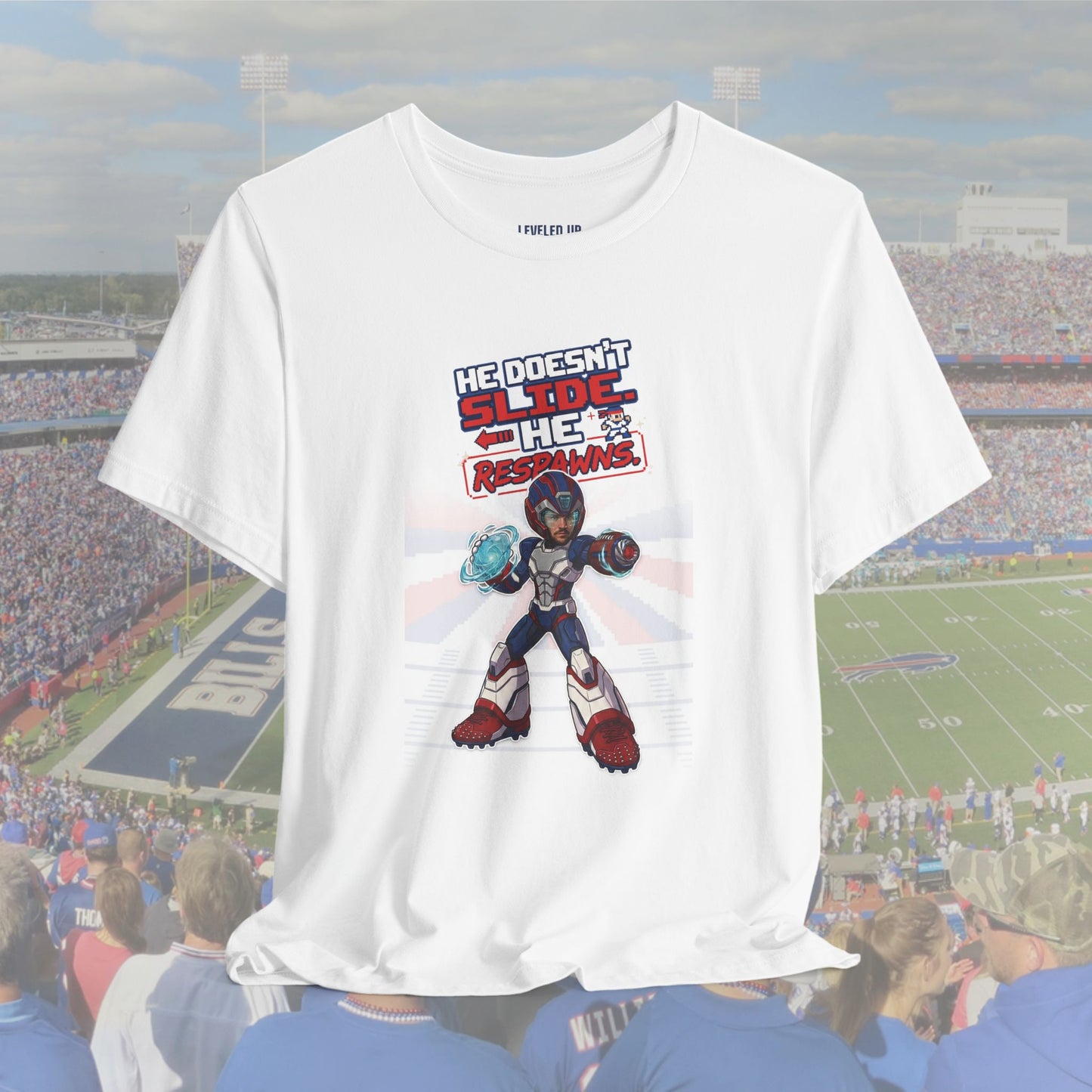 He Doesn't Slide He Respawns T-Shirt
