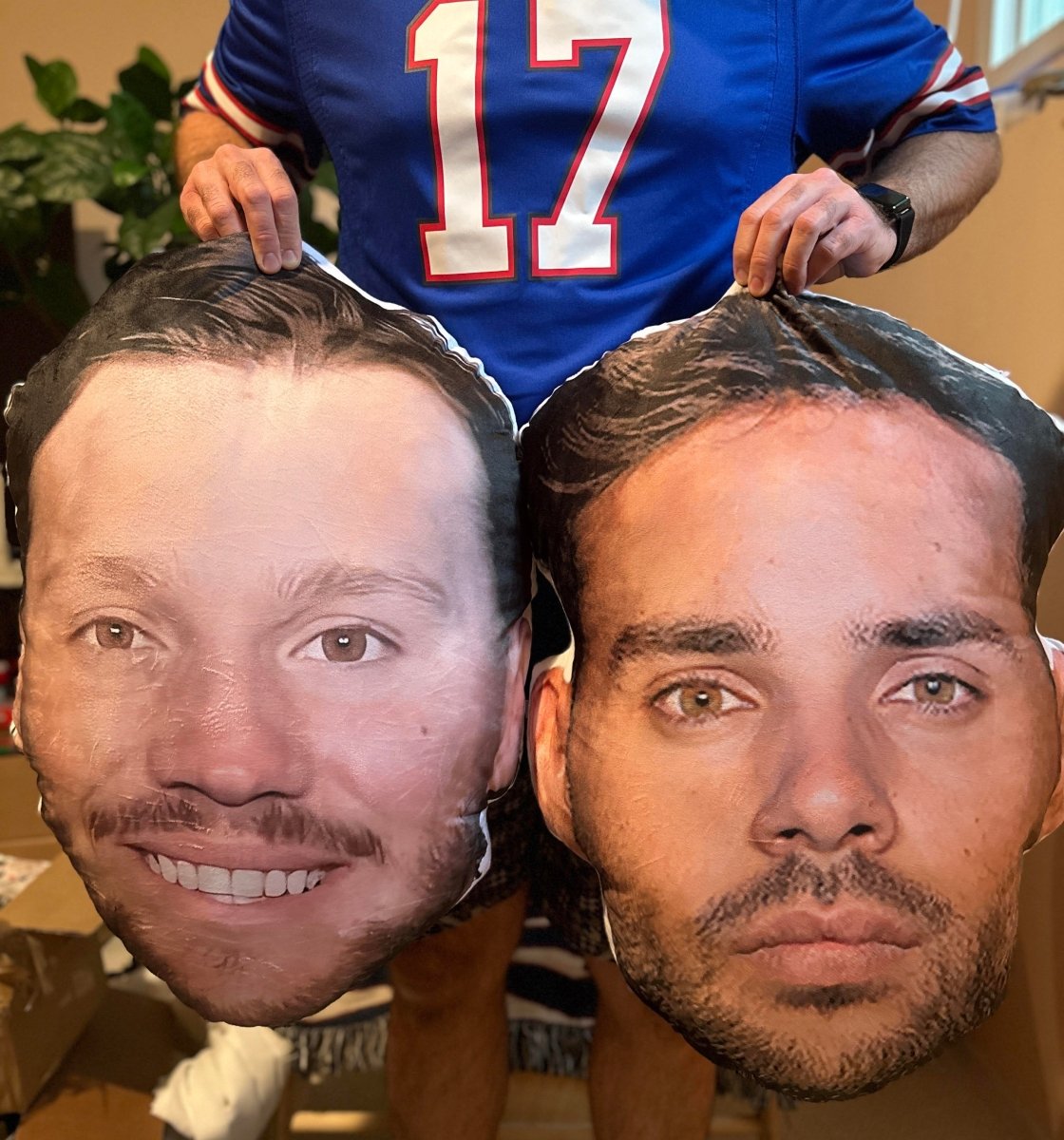 Custom Buffalo Football Face Pillow - Leveled Up Labels