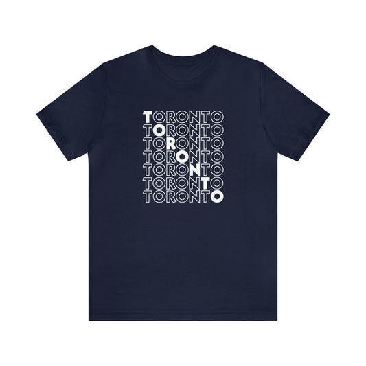 Toronto Blue and White Stack T - Shirt - Leveled Up Labels