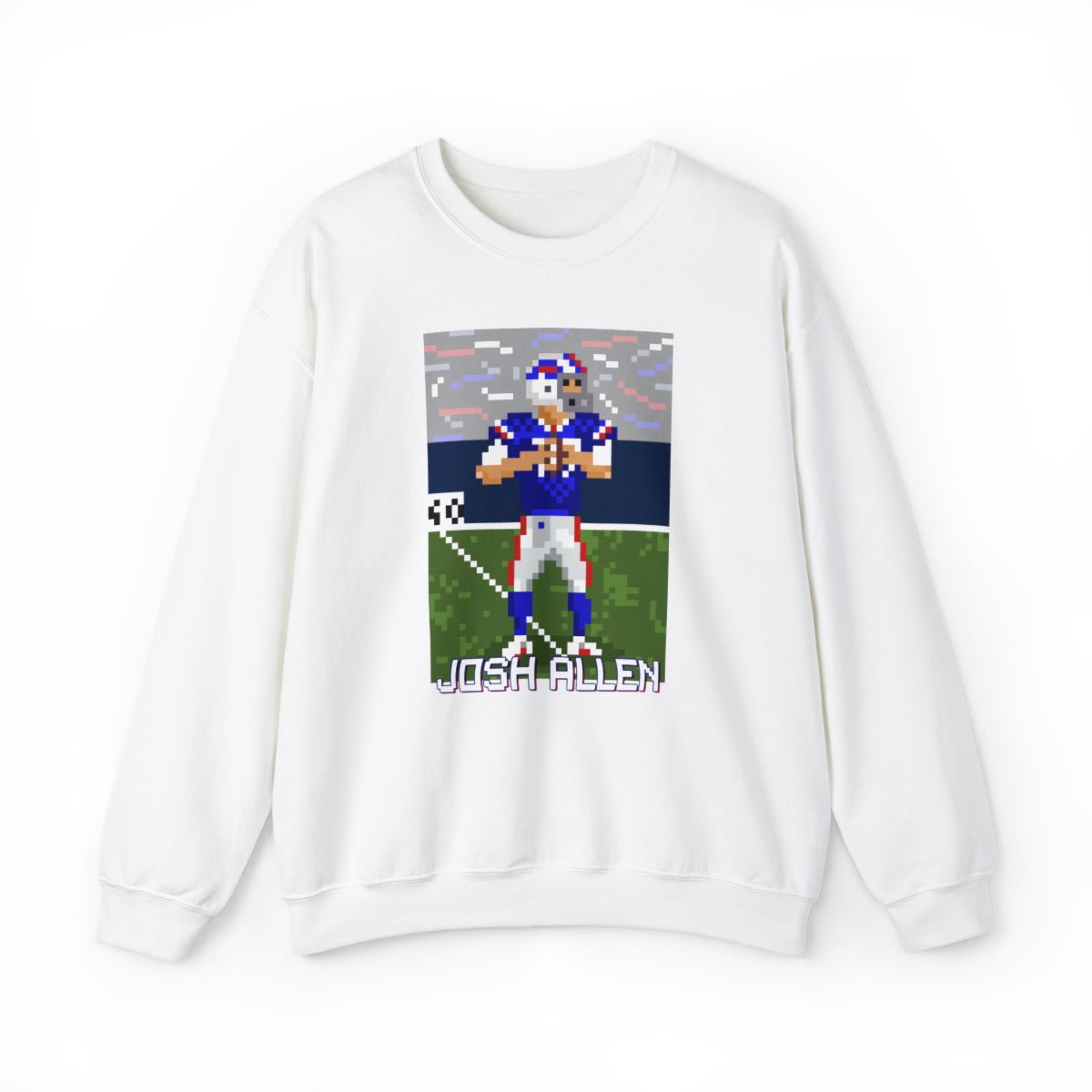 Unisex Josh Allen Pixel Art Crewneck Sweatshirt - Leveled Up Labels