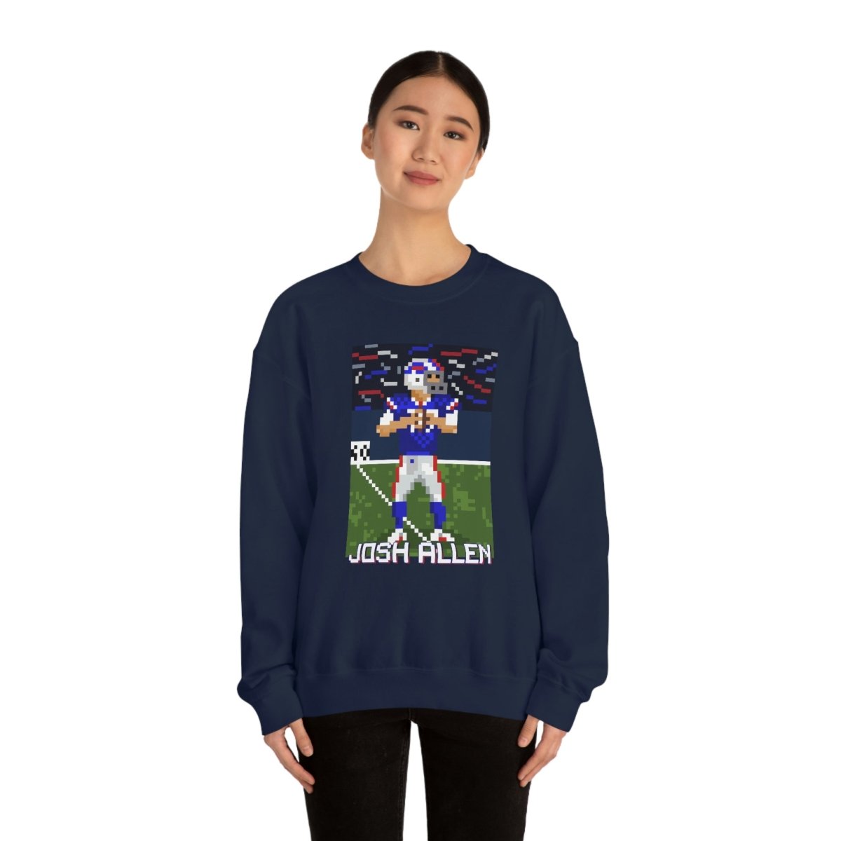 Unisex Josh Allen Pixel Art Crewneck Sweatshirt - Leveled Up Labels